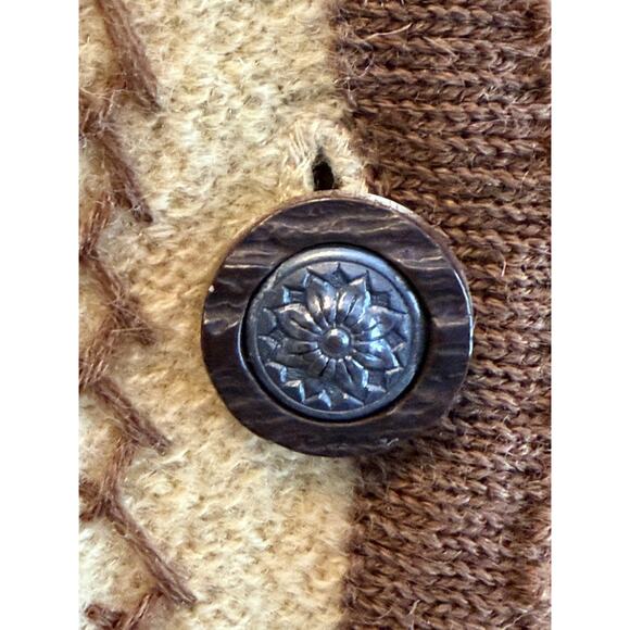 VTG Eagle's Eye Wool Sweater Vest Womens Large Embroidered Button Front Peruvian - Picture 3 of 11